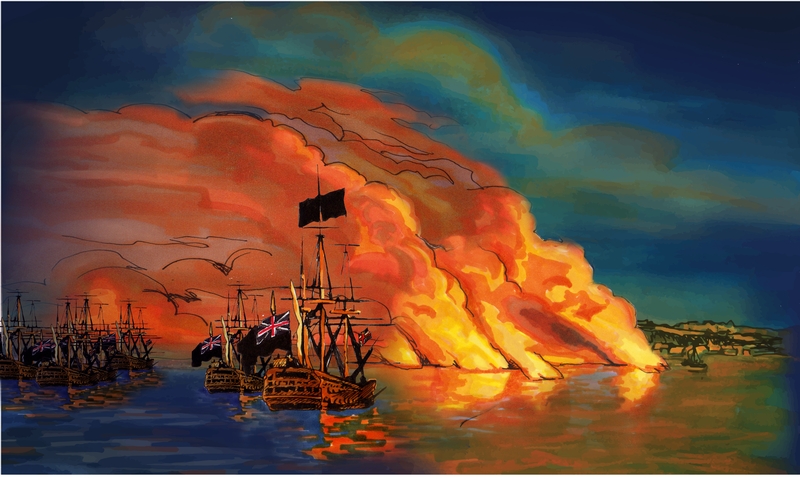 La Bataille des Plaines d'Abraham - des navires enflammés