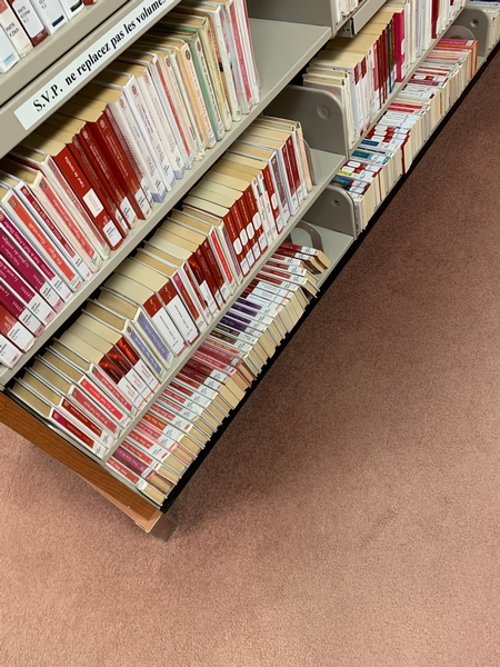 Bibliothèque - Dernières rangées inclinées