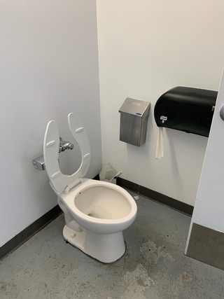 Salle de toilette à cabinet unique partiellement accessible - Hangar