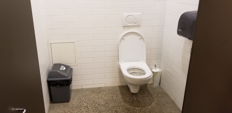 Intérieur de la toilette partiellement accessible pour homme