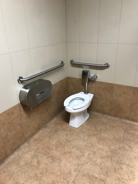 Salle de toilette accessible à cabinet unique