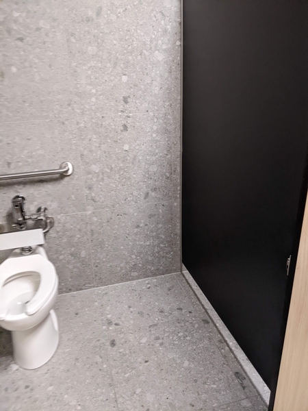 Zone de transfert dans la salle de toilette adaptée