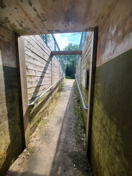 Rampe d'accès menant au tunnel (entrée accessible)