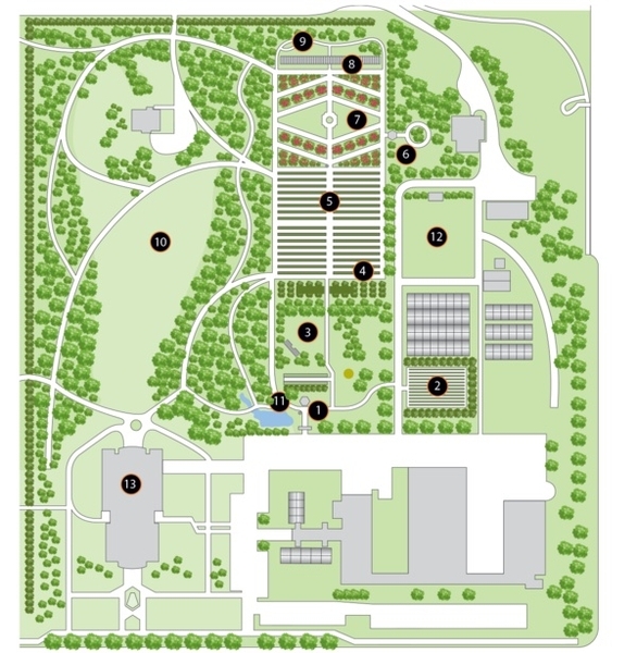 Carte du Jardin universitaire Roger-Van den Hende