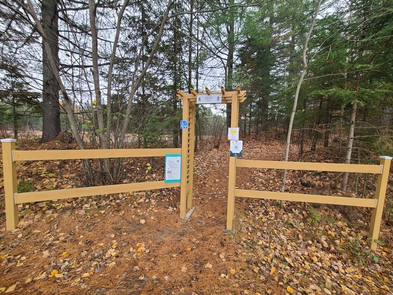 Entrée #4 en pente de 13% menant au tronçon du sentier le plus accessible