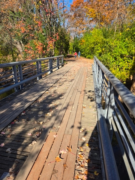 Passerelle dont les lattes centrales sont de 70 cm. 