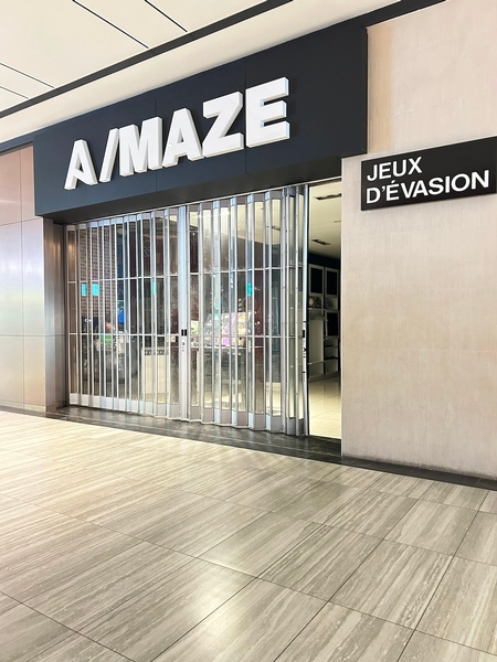 Façade du centre de jeux d'évasion A/Maze